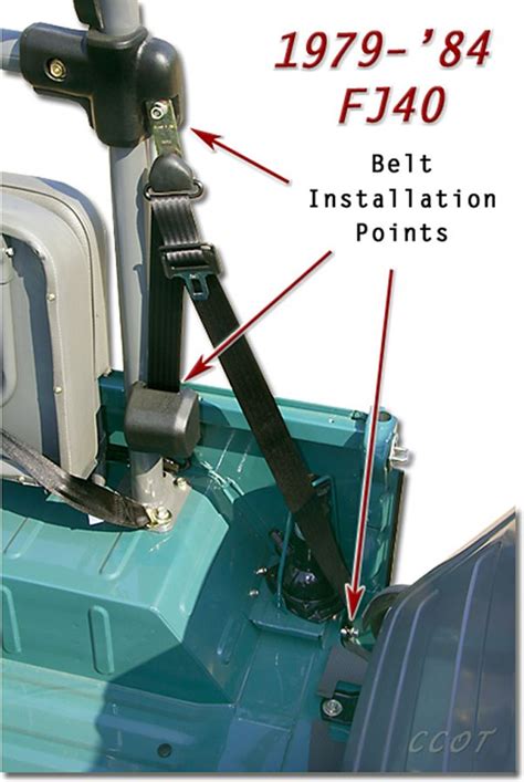 Seatbeltplanet.com's™ 1972-84 FJ40 Rear Driver or Passenger Seat Belt. Easy to install for rear driver or passenger seat; Includes mounting hardware; Available in all 32 popular webbing colors; Meets & exceeds Federal Motor Vehicles Safety Standards 209 & 302;. 
