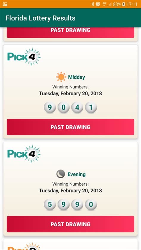 The Florida Lottery app is a comprehensive app that allows users to keep track of Florida lottery games right from their phones. The app provides updated results, past results, and ways to win for each game. Users can also scan physical lottery tickets and store their lottery numbers for future use. The app has an intuitive and clean user ....