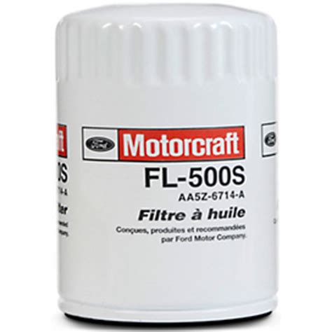 Fl500s oil filter. This oil filter contains pressure relief valves that will help protect your motor by filtering out harmful contaminants before they can get in your oil. The steel design of Ford's FL-500-S oil filter is built to be tough and to last. Installation of the filter is simple and it is sold individually. Vehicle Fitment: - 2011-2023 Mustang. 