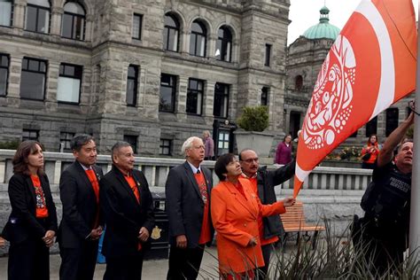 Flag raising at B.C. legislature honours residential school survivors, lost children