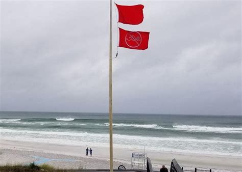 Flag Status Update May 1, 2024 – Panama City Beach Flags Are Now Single Red. An explanation of the Panama City Beach Warning Flags. This info originally came from the Official PCB website. Double Red Flag. Very High Hazard and WATER CLOSED TO PUBLIC. Stay out of the water when double red flags are flying or face a fine or arrest. Single Red Flag.. 