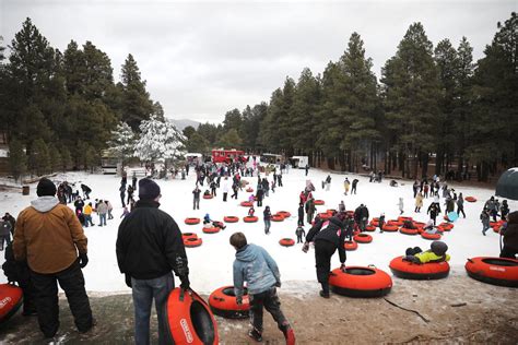 Flagstaff snow park. Flagstaff Snow Park offers multiple lanes of tubing fun for all ages and snow conditions. Located three miles south of Flagstaff at Fort Tuthill County Park, the park … 