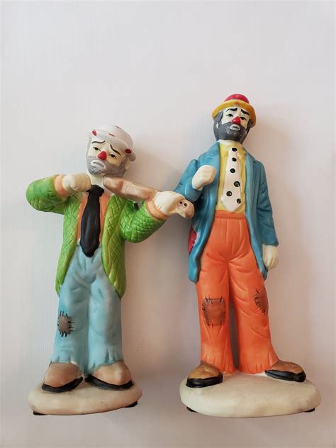 Flambro figurines clowns. Signed 1988 Emmett Kelly Jr "Teacher" Clown Figurine Professional Series Flambro. Opens in a new window or tab. Pre-Owned. $22.00. irishd2329 (40) 66.7%. or Best Offer +$12.50 shipping. EMMETT KELLY JR 10011 Spirit Of Christmas SIGNED EMMETT KELLY JR #2852 WITH BOX. Opens in a new window or tab. New (Other) $39.95. 