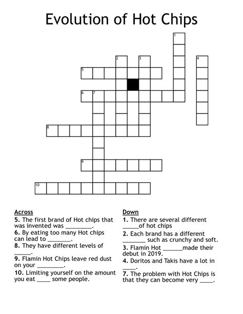 Flamin hot chip crossword. Things To Know About Flamin hot chip crossword. 
