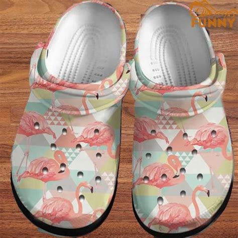 Flamingo Geometric Pattern Crocs Step into style with Funny Crocs