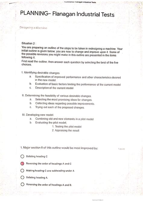 Flanagan Industrial Test