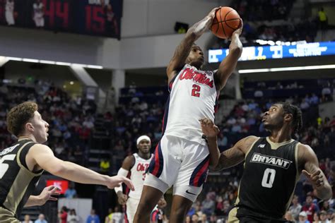 Flanigan, Murrell lead No. 24 Ole Miss past Bryant 95-78 as Rebels remain unbeaten