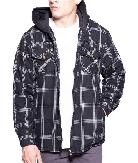 Flannel Hooded Jackets Men - Walmart