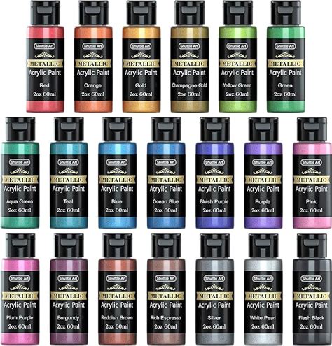 Flash Metallic Acrylic Paint Set 12 Metallic Colors - Amazon