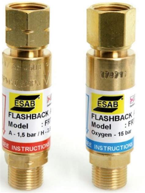 Flash back arrestor.  ESAB cylindrical flashback arrestors, are of advanced design giving...