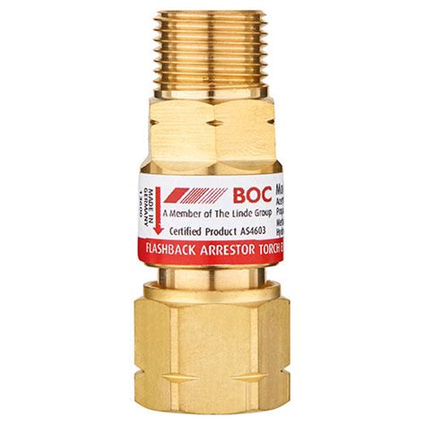 Flashback arrestors for torch.  BOC Standard Flow Torch End Fuel Gas Fl...