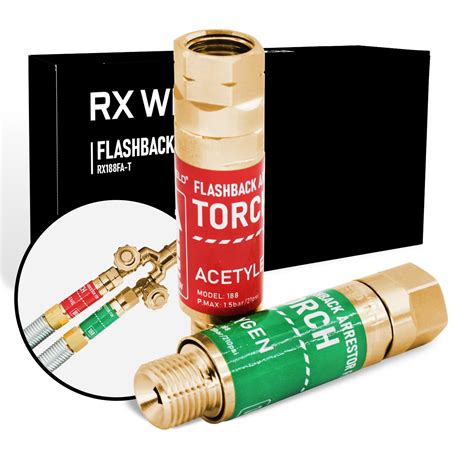 Flashback arrestors for torch.  Flashback arrestors are recommended when m...
