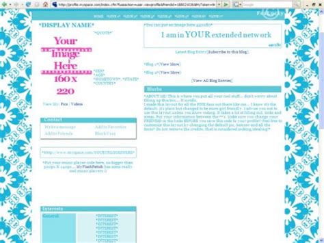 Flashing default myspace picture.  Browse through the section below and cli...