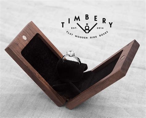 Flat Engagement Ring Box - Etsy