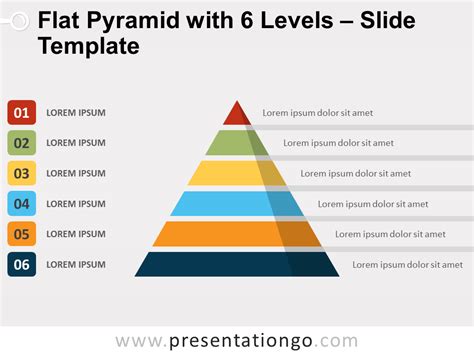 Flat Pyramid With 8 Levels For Powerpoint And Google Slides