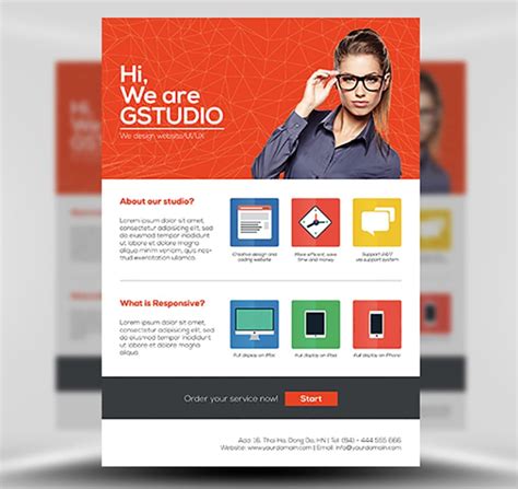 Flat Style Web Designer Flyer Template FlyerHeroes
