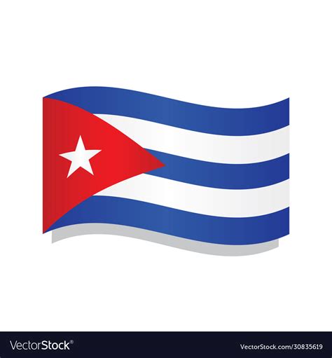 Flat and waving cuban flag Royalty Free Vector Image
