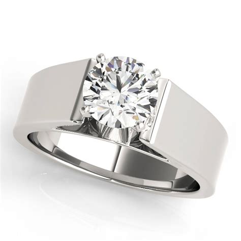 Flat engagement rings. 18K White Gold Flat Edged Diamond Solitaire Engagement Ring. $1,460 (Setting Price) Select This Setting. Matching Bands. Find the perfect wedding ring to pair with your engagement ring. Product Description. Sku 11193w. With its contemporary style and sleek aesthetic, this setting offers a sturdy feel while remaining delicate in appearance. A ... 