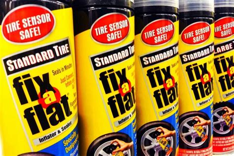 Flat fix. Fix-a-Flat is designed to seal small tread tire punctures up to 1/4 of an inch in diameter in seconds and provide enough inflation to lift the rim off the ground. Now seals 33% larger punctures and has been trusted for 50 years ; Flats happen, so be prepared with Fix-a-Flat, an easy-to-use, better alternative to the spare tire and perfect for ... 