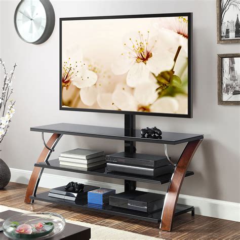 Rfiver TV stand for 32 40 42 43 45 50 55 58 60 63 65 70 inch flat panel curved screen TVs. Tall tv stand weight capacity up to 110 lbs. Swivel TV stand with 5 Year warranty. Perfect for living room, bedroom, game room, kid's room or dorm. Floor TV stand mounting bracket swivel 30 degrees left or right. VESA pattern from 100x100 to 400x400 mm.. 