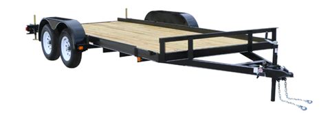 Flatbed Wood Deck Utility Trailer 7x16 201C - Leonard USA