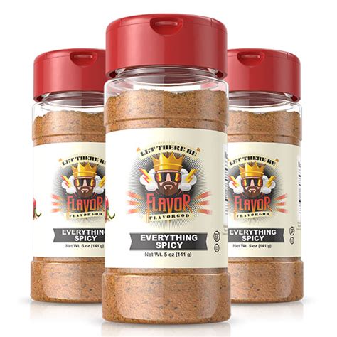 Flavor god everything seasoning. FlavorGod seasonings are made with all natural spices. This one was fun for me because I wanted to capture a taste of the holidays and turn it into a year-round flavor. My Pumpkin Pie Seasoning uses Honey, Cinnamon, Ginger, and Nutmeg to create the perfect balance of sweet yet spicy. It is perfect as a topper on desserts like cookies and cakes ... 