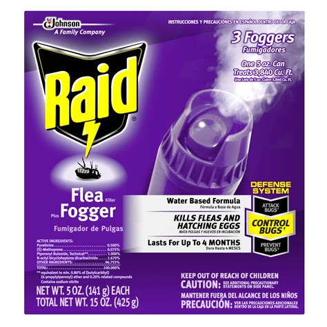 Flea bombs. Ingredients. Storage & Disposal. RATINGS & REVIEWS. BUILD YOUR SYSTEM. The Raid ® Defense System uses a combination of Raid ® products that work together to fight … 