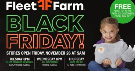 The Fleet Farm Pre-Black Friday 2023 catalog is here. Browse Fleet Farm store hours and check out the best deals on the hottest products. Black Friday 2024. Walmart Best Buy Amazon Target Lowe's Kohl's Macy's More . Home Depot Costco Sam's Club Academy Sports + Outdoors JCPenney View all; Deals. TVs Laptops Tablets Phones