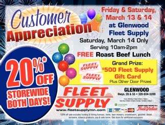 Ads for Fleet Supply in Glenwood, MN. May 04, 2024. Fleet Supply Supplier Ads from Southern Minn Media Call Us 320-634-5209. Save this Ad .... 