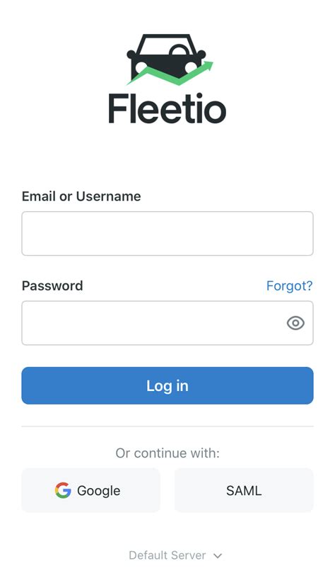 Fleetio go login. After entering your Fleetio account email address and pressing the "Log In" button, you will be redirected to your identity provider's login page to complete sign in. Password Show password 