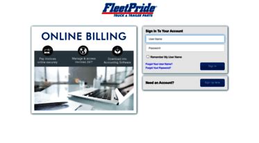 Fleetpride billtrust. Online Bill Payment Help. Paying your bills can easily be done from the Invoices page. At the top right, you'll find the "Pay Bills" button. This will take you to the Billtrust page. From there, you can log in USING YOUR BILLTRUST CREDENTIALS and pay your bill. Online Bill Payment Help. 