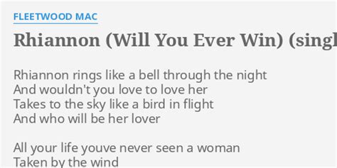 Fleetwood Mac - Rhiannon (Will You Ever Win) Lyrics Lyrics.com