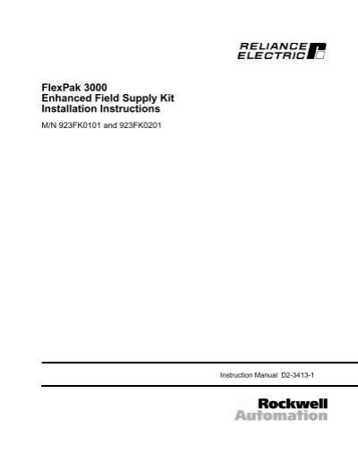 FlexPak 3000 Enhanced Field Supply Kit Installation Instructions