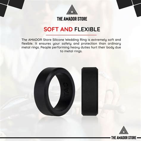 Flexible Silicone Wedding Engagement Ring for Men Black …