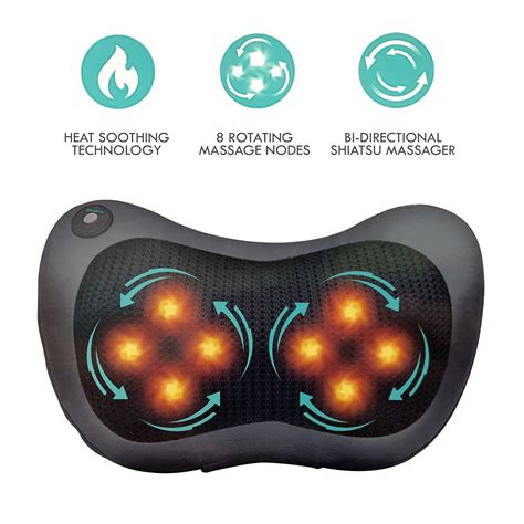 Flexworks shiatsu heated pillow massager. HoMedics Cordless Shiatsu Body Massage Pillow with Heat. HoMedics. 4.5 out of 5 stars with 88 ratings. 88. $79.99. When purchased online. 
