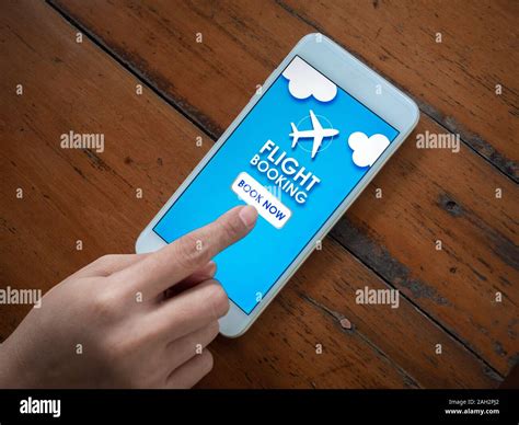 Flight Booking Online Smartphone Top View Foto Stok …