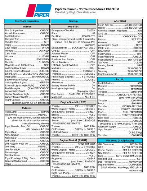 Flight Safety and Emergency Checklist Usage