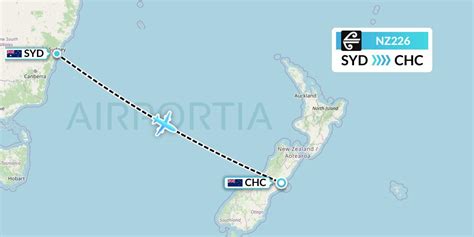 Flight Time from Sydney, Australia to Christchurch, New Zealand