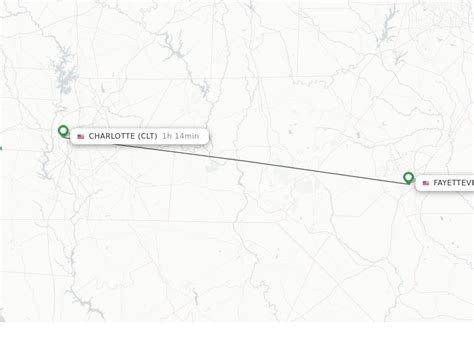 Flight time from Fayetteville to Charlotte