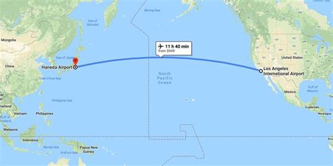 6770 (10893 km) HNL Honolulu. 19h 41m. 4h 17m. 6435 (10354 km) The flight times and layover times in the table above are approximate and vary depending on flight number, aircraft, airline, weather and time of day.Los Angeles to Tokyo flight routes illustrated on a map. Ad.. 