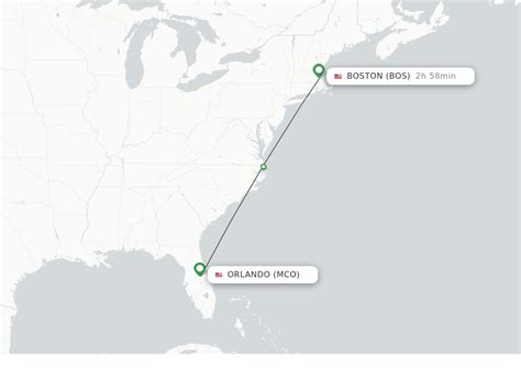 Flying to Orlando from Boston takes 02:55 minutes (excluding transfers). The distance between Boston and Orlando is 1114 miles (1794 kilometers). Planes depart ....