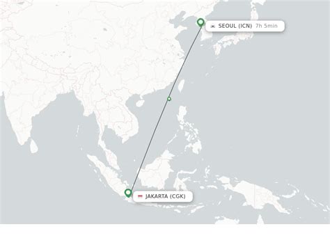 Flights Seoul to Jakarta (ICN CGK) schedule and ticket price