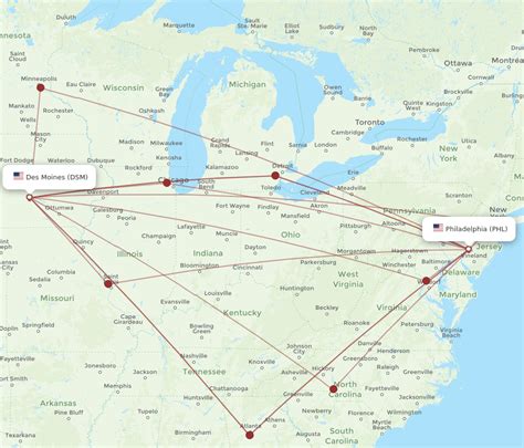 Flights from Philadelphia(PHL) to Des Moines International Airport(DSM …