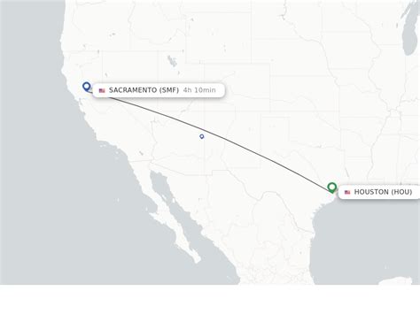 Connecting flights between Houston, TX and Sacramento, CA. Here is a list of connecting flights from Houston, Texas to Sacramento, California. This can help you find a one-stop flight with the shortest layover time. We found a total of 9 flights to Sacramento, CA with one connection: Airline routes; Southwest Airlines HOU to LAS to SMF .