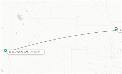  Direct (non-stop) flights from Kansas City to Las Vegas. All flight schedules from Kansas City International Airport , Missouri , USA to Harry Reid International Airport , Nevada , USA . This route is operated by 2 airline (s), and the flight time is 3 hours and 15 minutes. The distance is 1142 miles. USA. . 