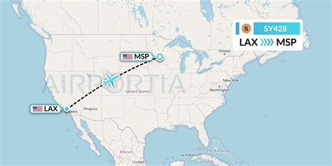 All flight schedules from Minneapolis St Paul International , Minnesota , USA to Los Angeles International , California , USA . This route is operated by 2 airline (s), and the flight time is 4 hours and 25 minutes. The distance is 1541 miles. USA.. 