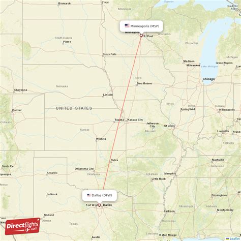 Flights from minneapolis to dallas. What is the flight distance from Minneapolis, MN Airport (MSP-Minneapolis - St. Paul Intl.) to Dallas, TX Airport (DFW-Dallas-Fort Worth Intl.)? With a distance of just 850 miles (1350 km), the short-haul journey between Minneapolis, MN Airport (MSP-Minneapolis - St. Paul Intl.) and Dallas, TX Airport (DFW-Dallas-Fort Worth Intl.) is an easy ... 