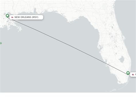 The flight time between Louis Armstrong New Orleans, MSY and 
