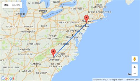 Flights from nyc to charlotte nc. All flight schedules from John F Kennedy International , New York , USA to Charlotte Douglas International , North Carolina , USA . This route is operated by 2 airline (s), and the flight time is 2 hours and 39 minutes. The distance is 543 miles. USA. 