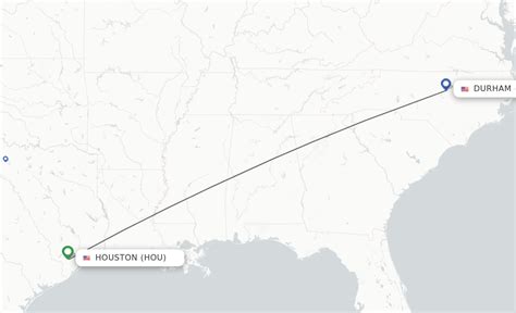 The total flight duration from Houston, TX to RDU is 2 hours, 16 minutes. This is the average in-air flight time (wheels up to wheels down on the runway) based on actual flights taken over the past year, including routes like HOU to RDU. It covers the entire time on a typical commercial flight including take-off and landing..